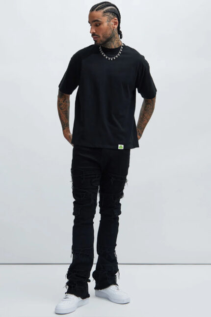 RahRaha Hustle Black T-Shirt for Men – Full body lifestyle look