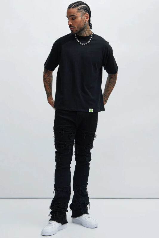 RahRaha Hustle Black T-Shirt for Men – Full body lifestyle look