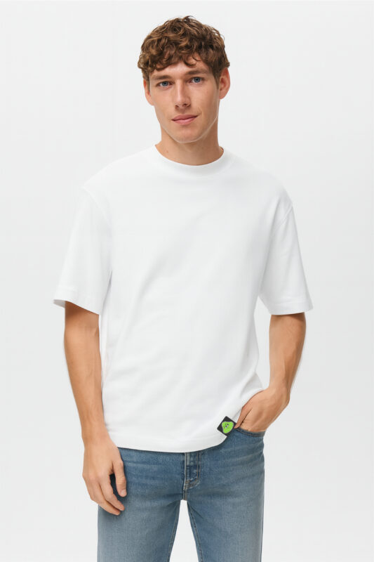 RahRaha Relentless White T-Shirt for Men – Minimalist oversized front view