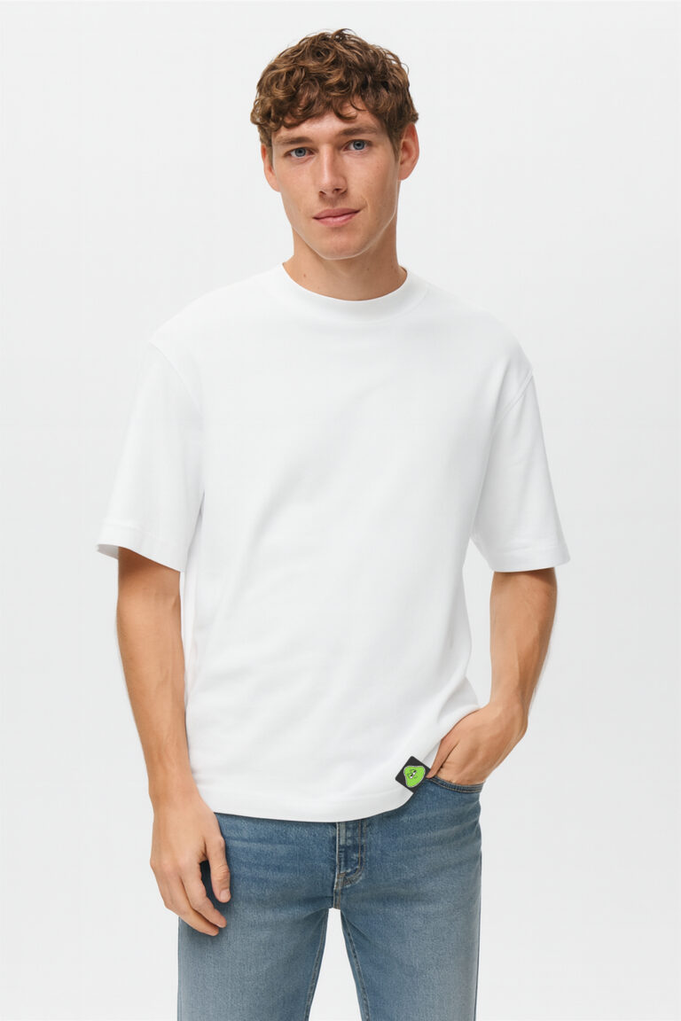 RahRaha Relentless White T-Shirt for Men – Minimalist oversized front view