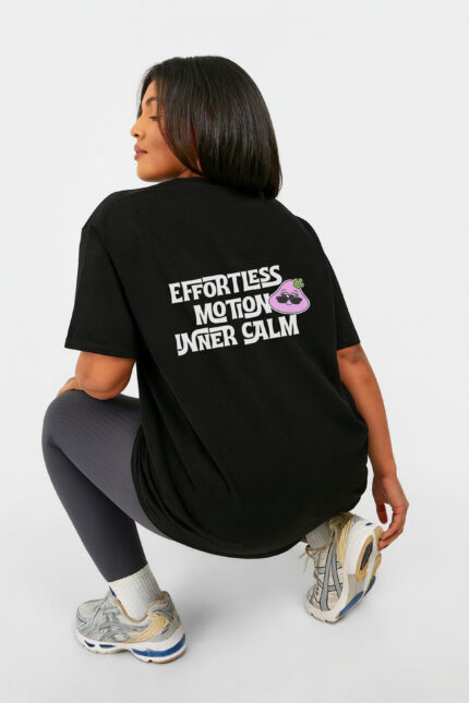 RahRaha Urban Chill Black T-Shirt – Styled look showcasing slogan design and streetwear fit